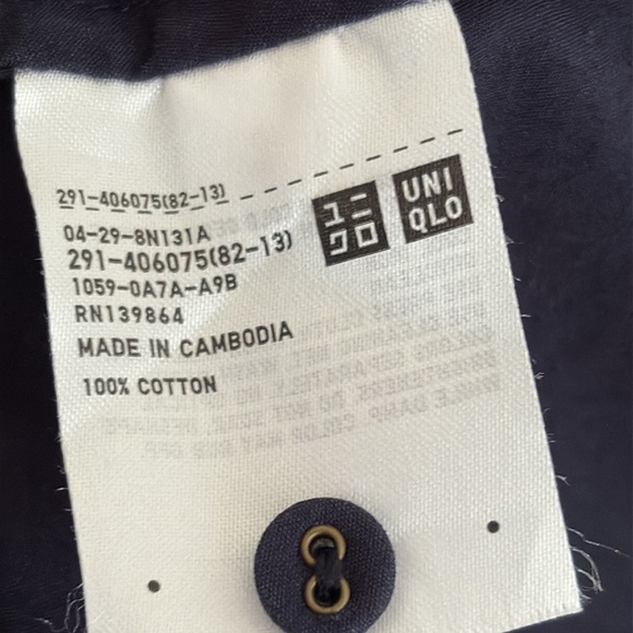 UNIQLO X TOMAS MAIER Cotton Poplin Gathered Long Sleeve Babydoll Dress Navy XS - Picture 14 of 16